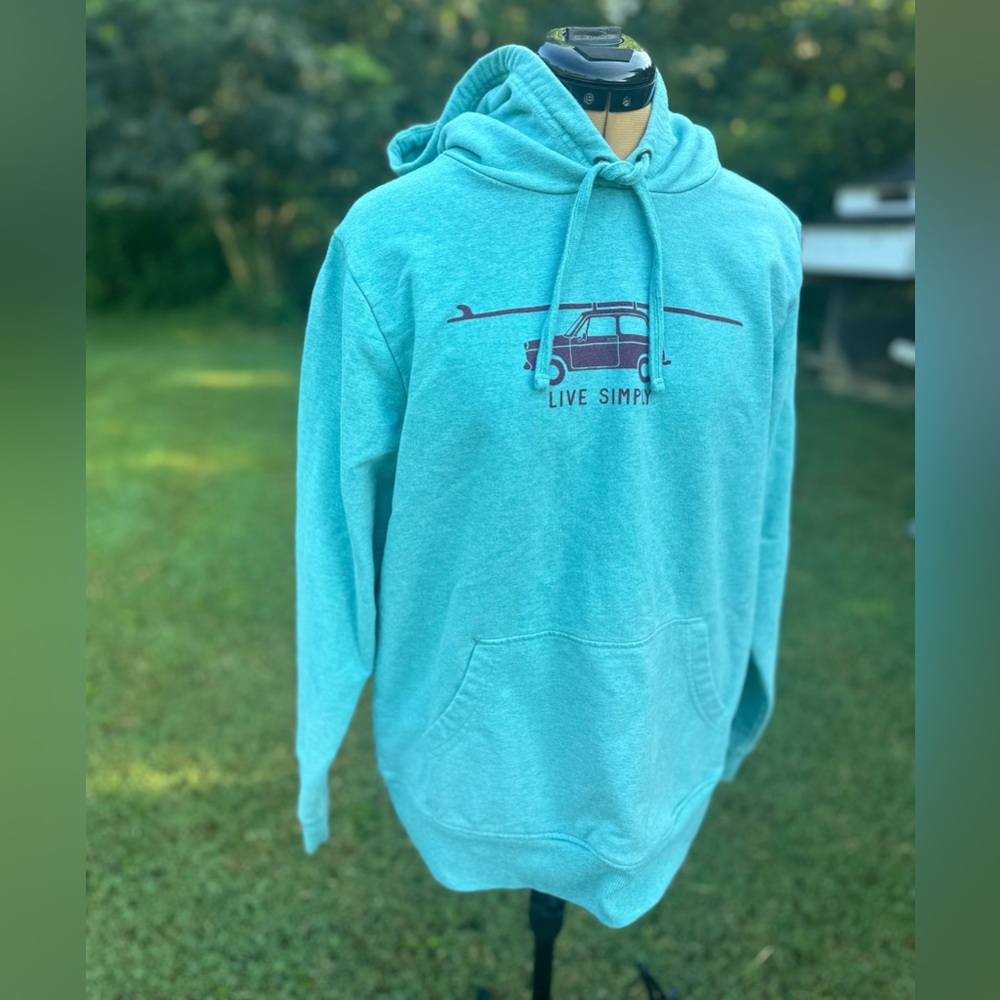 Patagonia hoodie. Live Simply. Surf. Surfboard. Patagonia sweatshirt. Size large - Picture 3 of 6